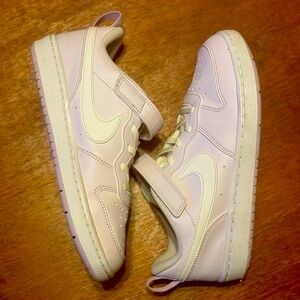 Girls size 3 purple and white Nike. Slightly worn